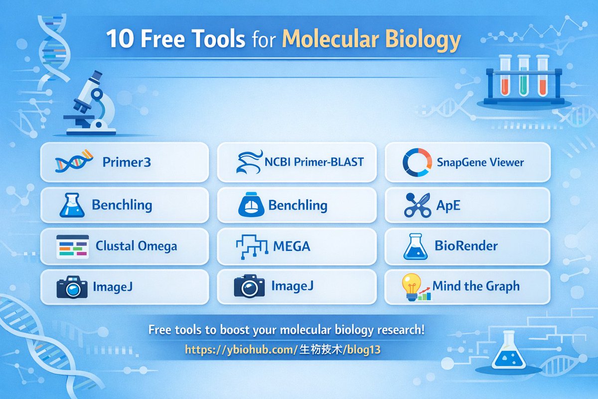 🔬 10 Free Tools Every Molecular Biologist Should Bookmark
Save it, share it, and make your experiments easier
ybiohub.com/%E7%94%9F%E7%8…