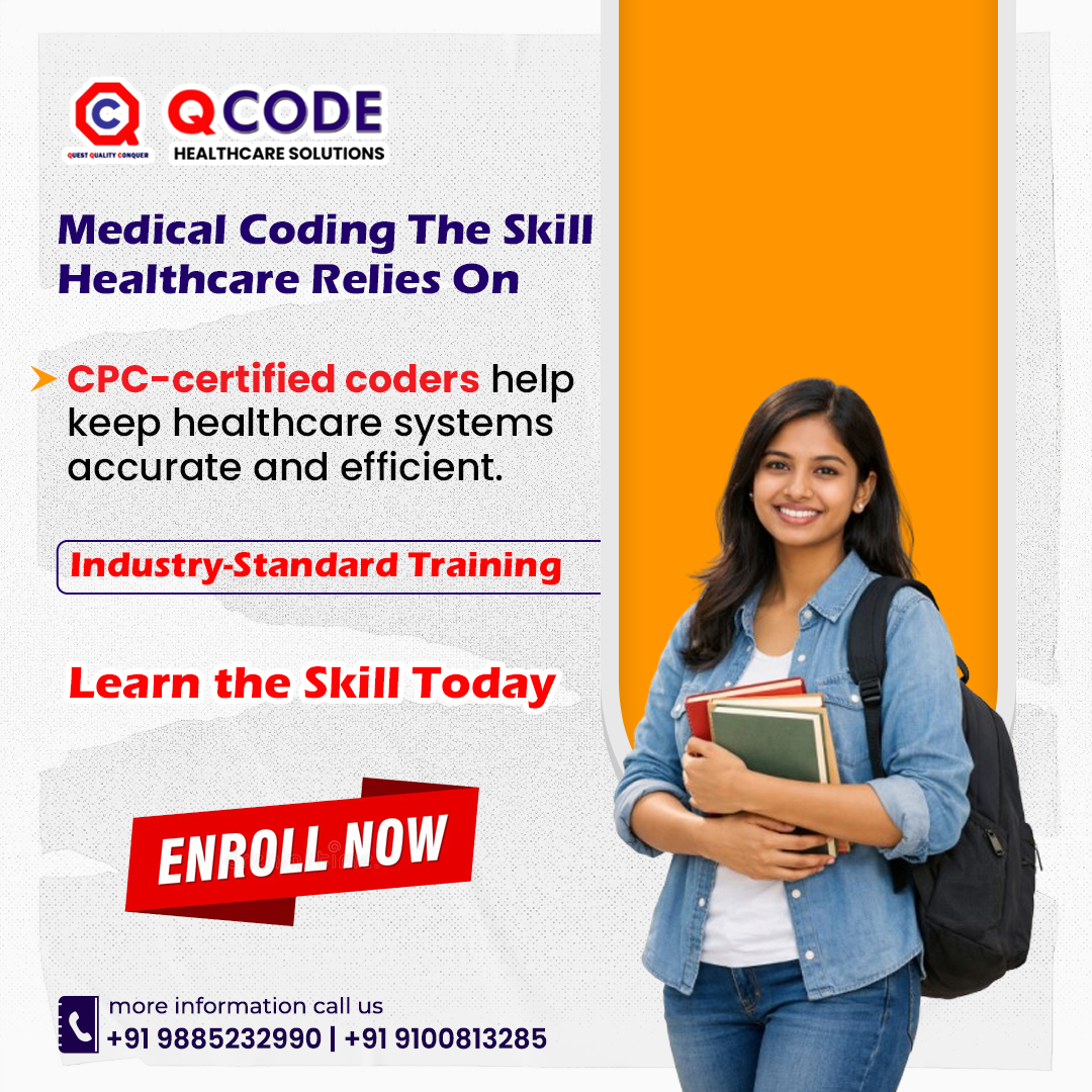 qCodeacademy_'s tweet photo. Medical Coding: The skill healthcare relies on.🏥

Learn industry-standard coding skills and prepare for CPC certification with Q Code Medical Coding Training.

Start your learning journey today.🚀

#MedicalCoding #CPCCertification #HealthcareCareers #QCodeMedicalCoding https://t.co/SoQqJoBX3r