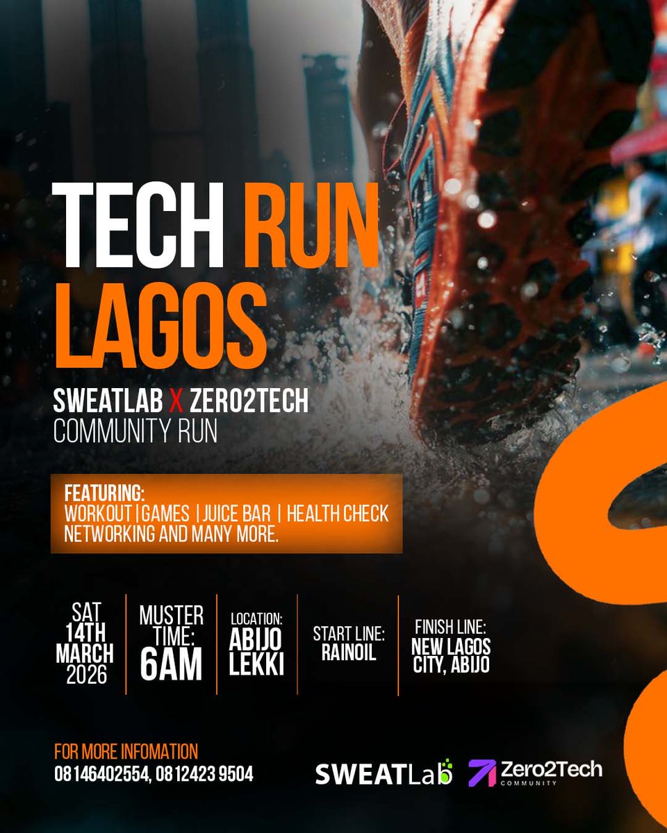 MortgageHackNG's tweet photo. TECH RUN LAGOS
Be there, Don’t be left out 
Happening this Saturday.

https://t.co/ItAlBU4dKr https://t.co/zqJqXATFvP