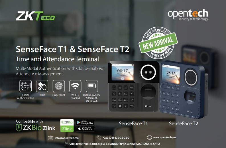 _OPENTECH_'s tweet photo. 🔐 SenseFace T1 &amp; T2

Gérez facilement le temps et les présences.

👤 Face
👆 Empreinte
💳 RFID (optionnelle)
📶 Wi-Fi &amp; gestion à distance
#zkteco #senseface #timeattendance #biometrie #accesscontrol #opentech https://t.co/CUZR8hp7BB