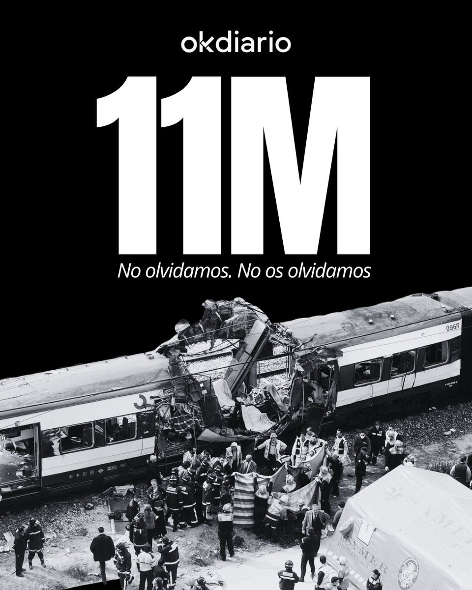 okdiario's tweet photo. 🙏 22 años del 11M

No olvidamos. No os olvidamos. https://t.co/kMgIZ5ARs2