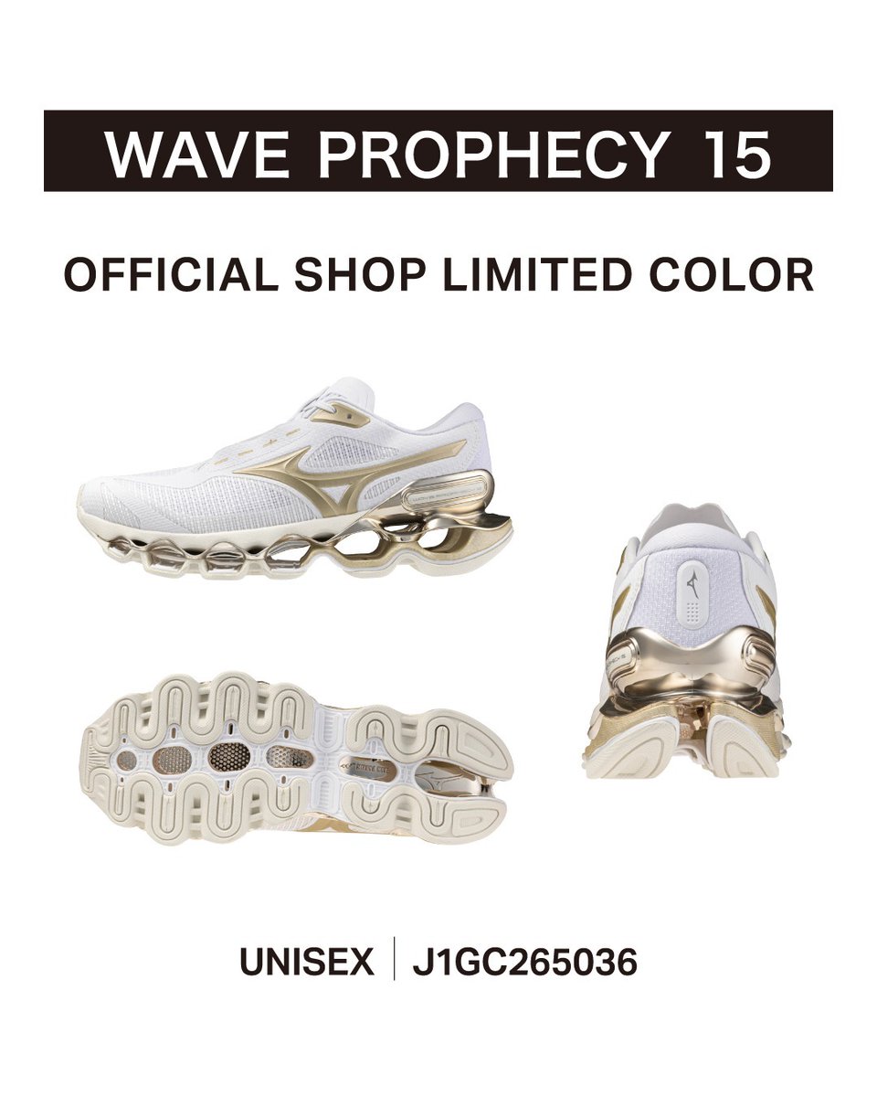 Mizunoが手掛けるハイテクランニングシューズ
"WAVE PROPHECY"15周年記念カラーが登場。

その近未来的なルックスで
ストリートシーンからも支持を集める"WAVE PROPHECY(ウエーブ プロフェシー)"。

衝撃吸収性と安定性を両立した高パフォーマンスモデルでありながら、
