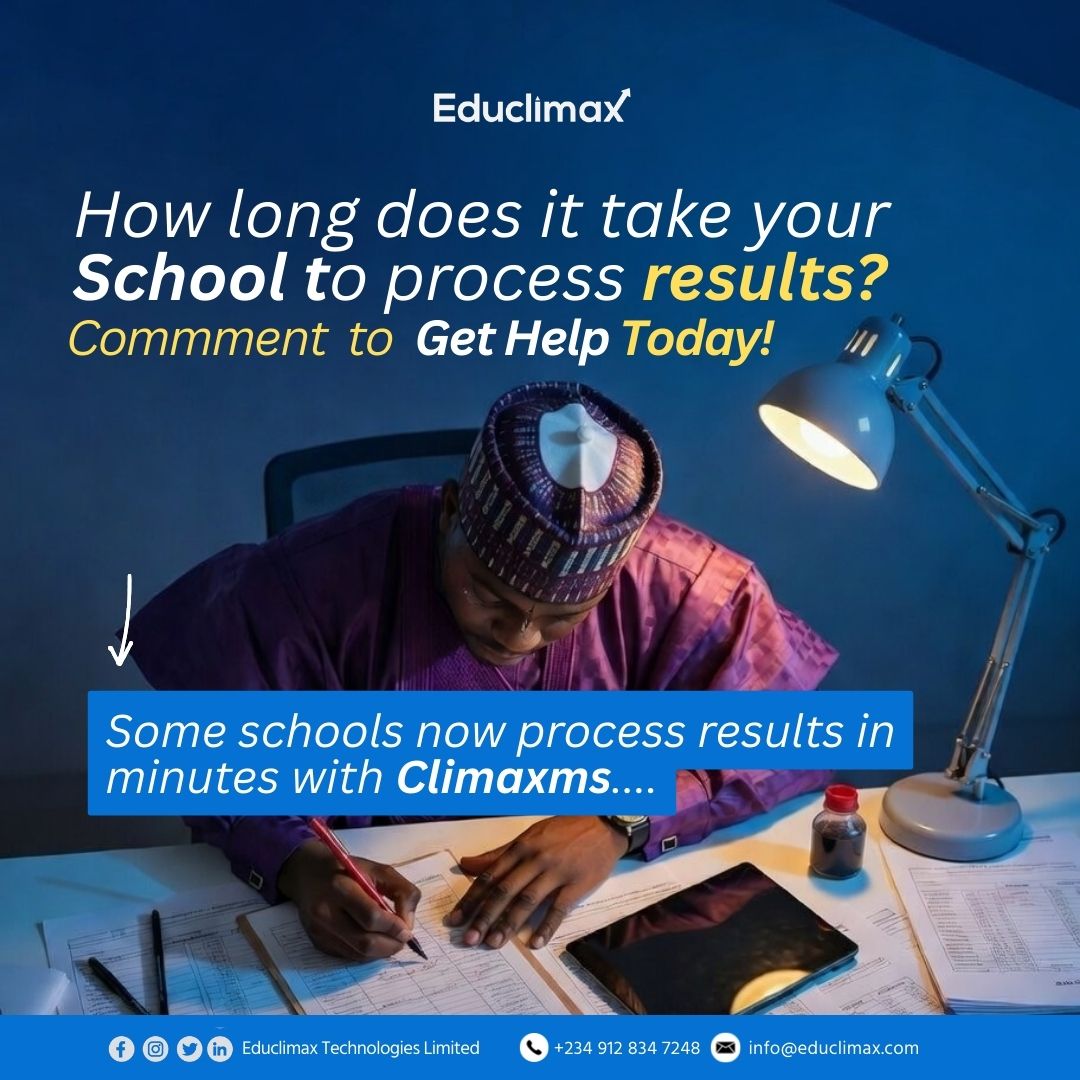 educlimax_tech's tweet photo. How long does it take your school to process results after exams?

• 1 day?
• 3 days?
• 1 week?
Comment below 👇👇
We will show you how schools are using Climaxms to automate exams, broadsheets, and report cards

#exam #software #comment #free #school #founder #Principal https://t.co/BsNxebcJoj
