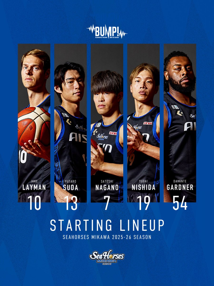ロスター】 🗓️3/11(水) 🆚琉球🌺 #1 ケネディ #5 元澤 #7 長野🌊 #9