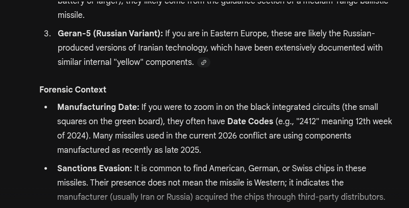 OurFreeFuture's tweet photo. An #American #tomahawk DID NOT HIT a school in #Iran , the wreckage from the missile are not parts from an american tomahawk missile these are parts to #russian/iran made #missiles! i used google's AI to analyze, show the reason why it came to the answer it did. #Gemini confirms! https://t.co/XuxOekYDmV