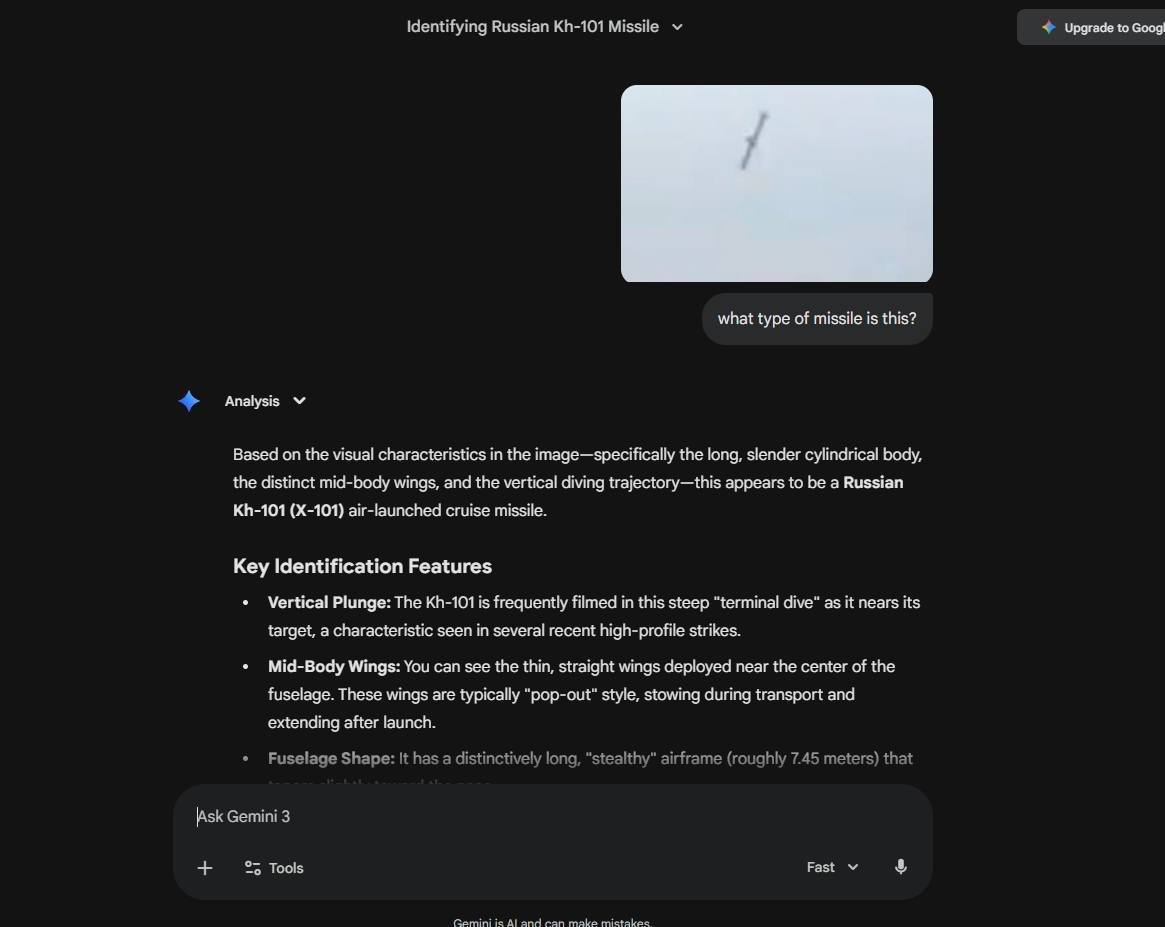OurFreeFuture's tweet photo. An #American #tomahawk DID NOT HIT a school in #Iran , the wreckage from the missile are not parts from an american tomahawk missile these are parts to #russian/iran made #missiles! i used google's AI to analyze, show the reason why it came to the answer it did. #Gemini confirms! https://t.co/XuxOekYDmV