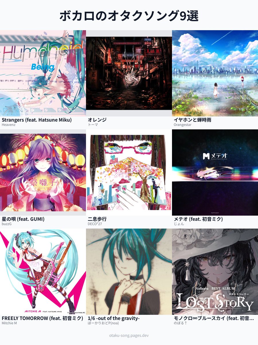 私を生成してきた神曲たちです