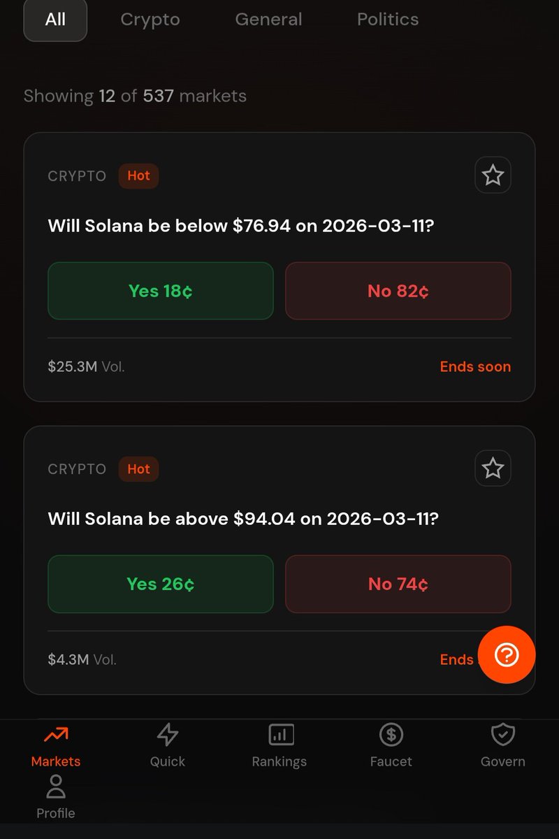 __sulyman's tweet photo. Morning everyone🥱

Looks like @Zetarium_ prediction market is back and claiming prediction usdc is back also. 

Time to accumulate points like before.😝✊🏾 https://t.co/ub0i9Nnx52