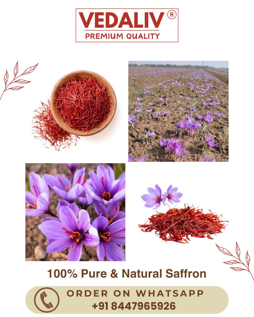VedaLiv's tweet image. 100% Pure Original Saffron Kesar for Pregnant Women, Skin, Kids, Ayurvedic, Tilak, and Religious usage. 📞 Order Now !

.
.
.
#saffron #kesar #केसर #puresaffron #saffronbenefits #purekesar #vedaliv #health #healthtips #ayurvedic #kesarbenefits #skin #pregnantwomen #religious