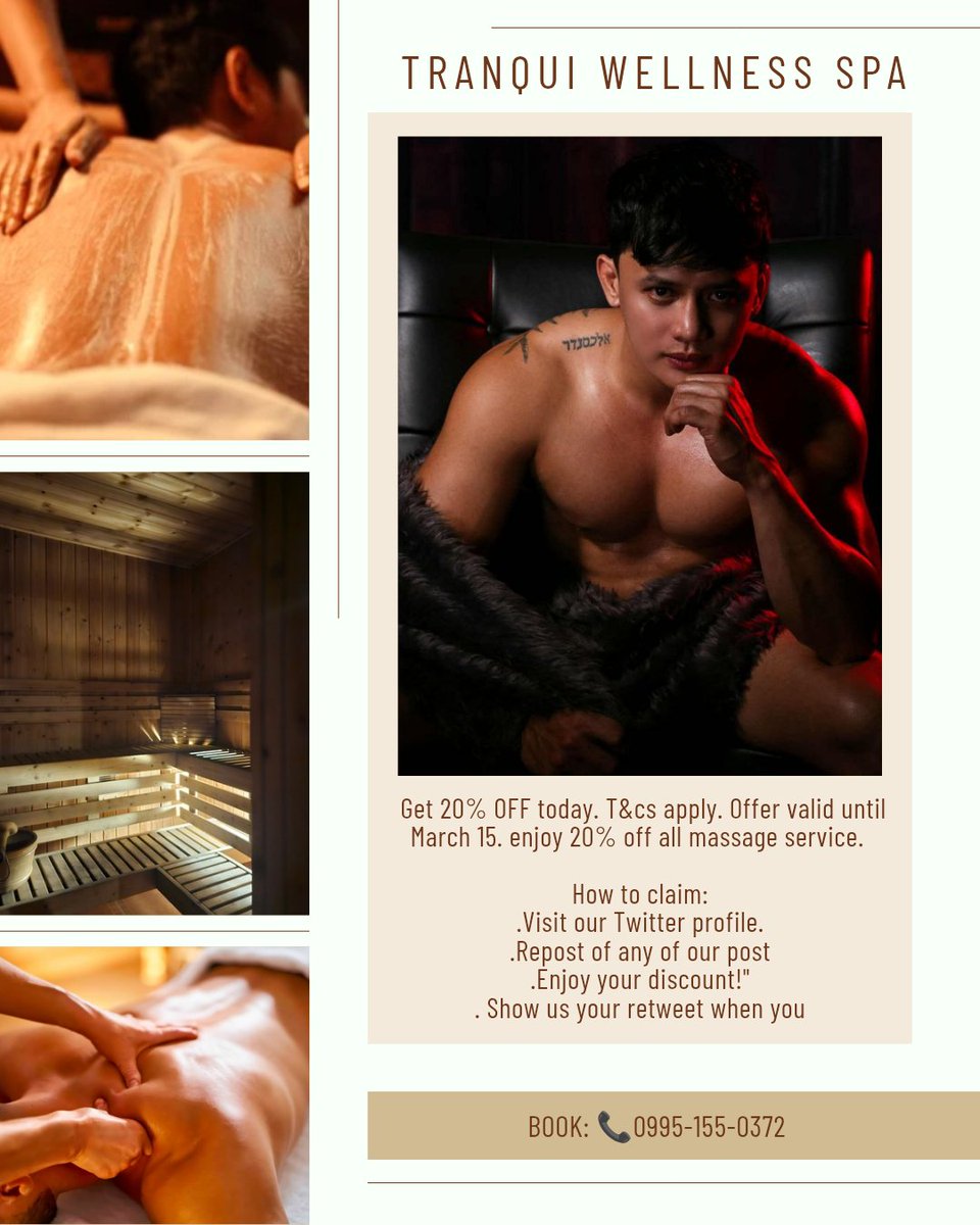 We're open 3pm-5am

📞0995-155-0372 
Telegram:  t.me/TranquilWellne…

📍tranquil wellness spa 48 c                             
  raymundo street, pasig City

#wednesday #massage #spamanila