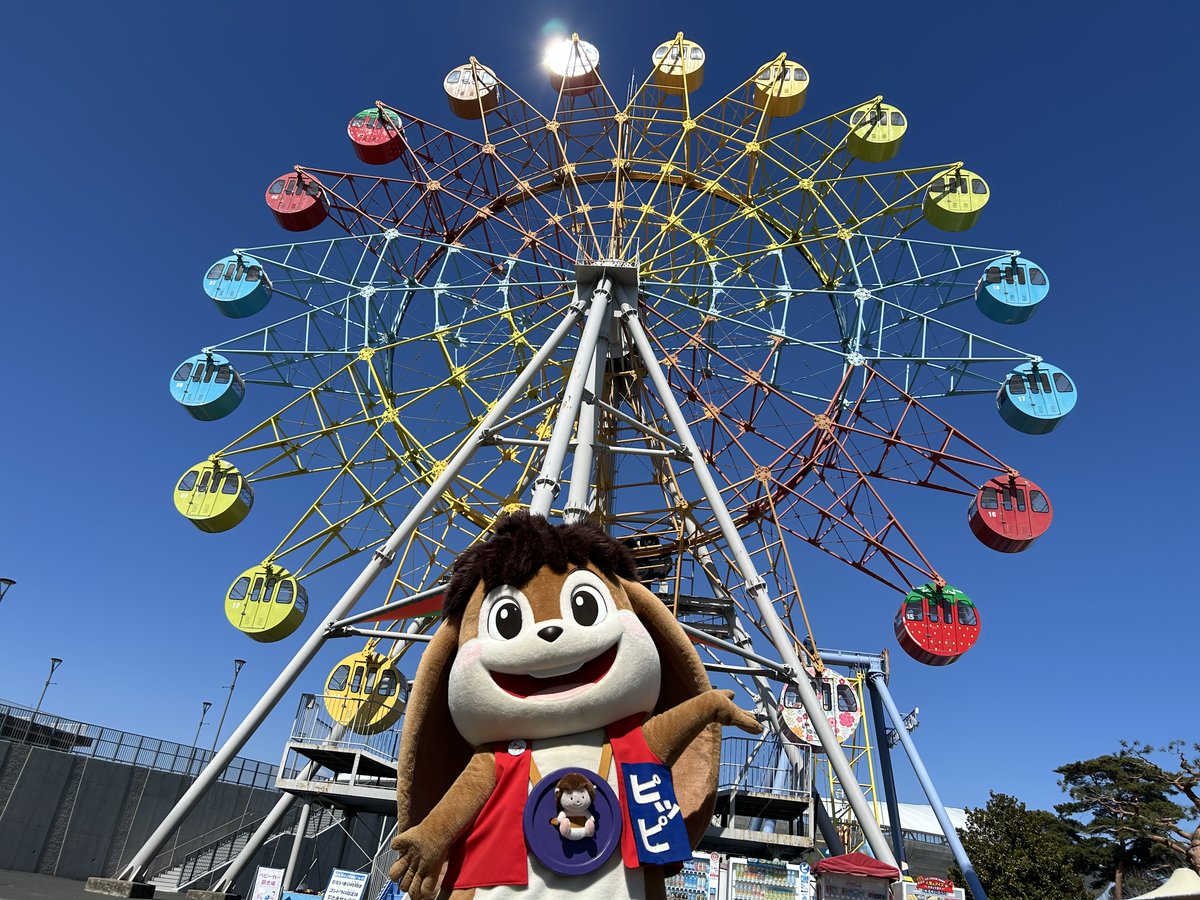 wanpakukouen's tweet photo. とちまるくんと一緒にとちのきファミリーランドに行ってきました。

新しいメリーゴーランド、なんだか美味しそうに見えませんか？

なんと、僕の大好物"いちご"のデザインがちりばめられているんですよ。

3/14(土)にもお邪魔する予定です。

みなさん、とちのきファミリーランドで待ってますよ！ https://t.co/uJm5DKuYFD