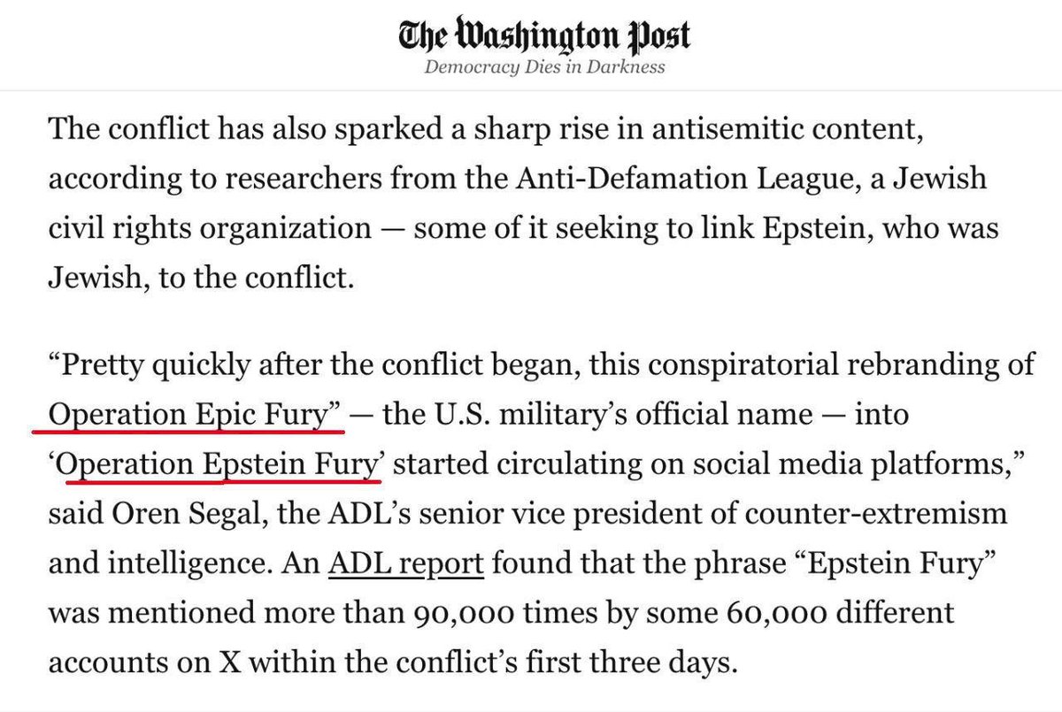 🇺🇸🤣 La guerra de EE.UU. contra Irán es rebautizada en redes como "La Furia de Epstein" y enciende la polémica

La operación militar "Furia Épica" ha sido renombrada en las redes sociales como "La Furia de Epstein". Según la Liga Antidifamación (una organización judía), la frase
