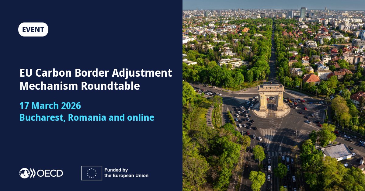 OECDtax's tweet photo. How is the EU Carbon Border Adjustment Mechanism being implemented in practice, and what challenges remain? 
📅Join the roundtable on 17 March (1pm CET) where experts from the public and private sectors will share insights➡https://t.co/hR1bhbP5G3

#TSI #EUReformSupport #CBAM https://t.co/JpHmFq9bnL