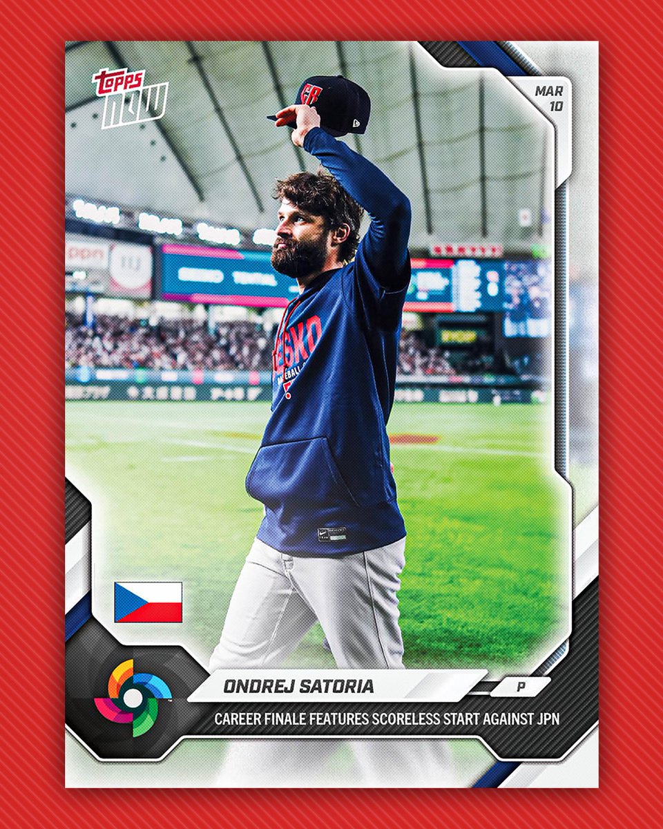 toppsjapan's tweet image. 普段は電気技師のチェコ代表オンジェイ・サトリア。

勝敗を超えてベースボールの魅力が詰まったその瞬間は、彼にとって初の公式ベースボールカードとして永遠に残る。

#ToppsWBC #2026ワールドベースボールクラシック