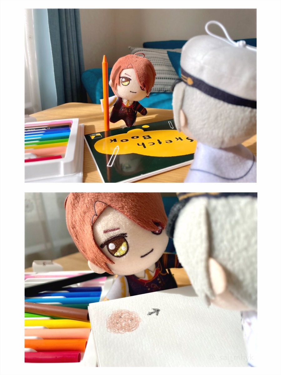 ⚔️"絵しりとり" しようぜ！
🧳いいよ

⚔️ん！オーエンの番！
🧳初手から難問すぎるだろ

#まほやく_ぬい