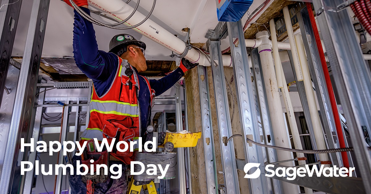 SageWater's tweet photo. Happy World Plumbing Day to everyone doing this important work so that residents and property owners can count on these systems every day. 💪 https://t.co/fDEVTMdhiw