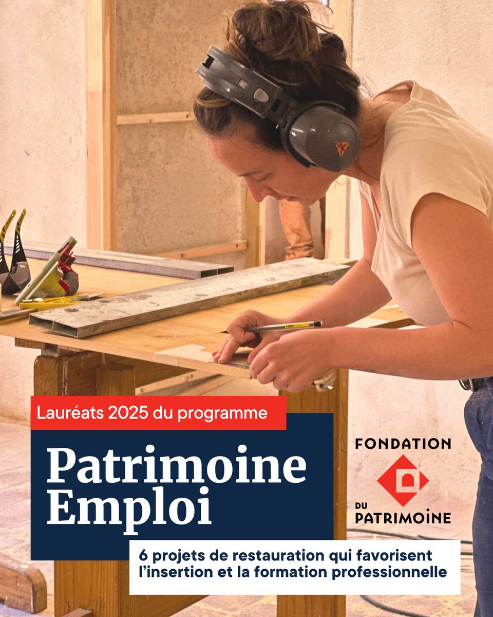 fond_patrimoine's tweet photo. Le patrimoine comme tremplin 

👷‍♂️ Le programme Patrimoine Emploi de la @fond_patrimoine soutient des projets de restauration qui intègrent de la formation et de l'insertion professionnelle.

🔎 https://t.co/44DhfkWDr3 https://t.co/WI7DWgJqyN