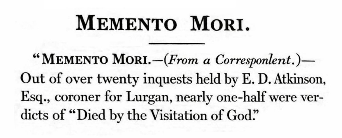 This is a clip from the Belfast Morning News on 17th July 1861. Was the coroner doing the best he could?