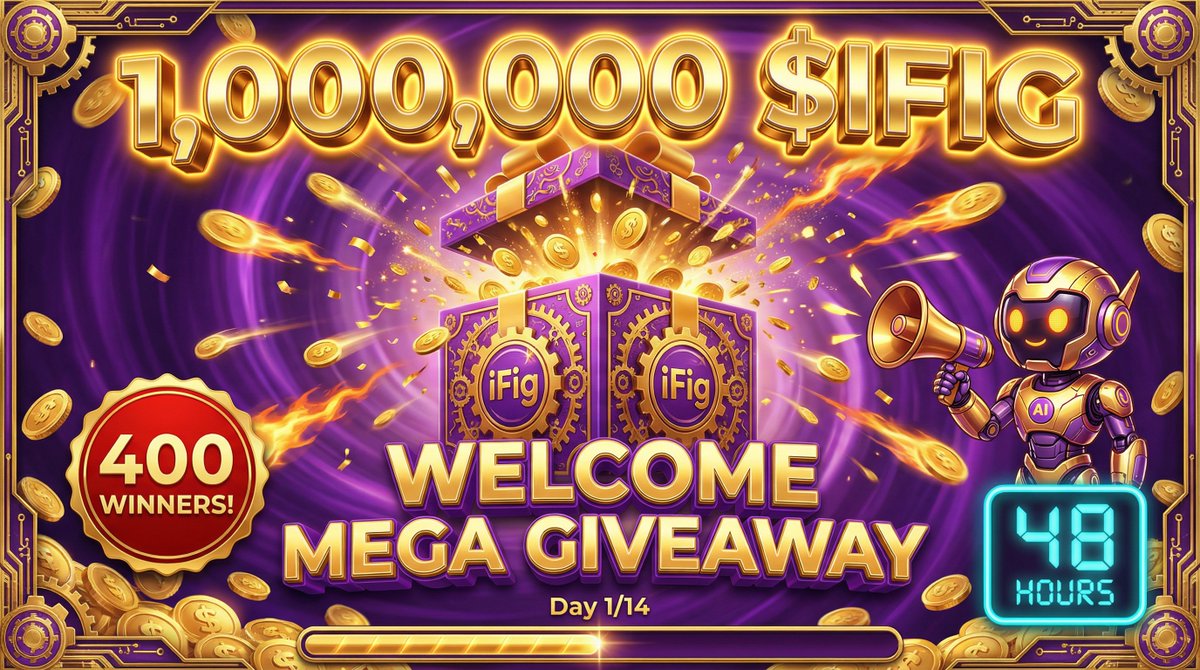 🚀 PHASE 3 IS HERE! 🚀

The biggest iFig campaign yet — and this time, our community gets REWARDED!

🎉 WELCOME MEGA GIVEAWAY 🎉
💰 1,000,000 $IFIG
🏆 400 winners (2,500 $IFIG each!)

How to enter:
1️⃣ Follow @iFig_official &amp; <a href="/iFig_Official/">iFig.top</a> 
2️⃣ Like &amp; RT this tweet
3️⃣ Join TG: