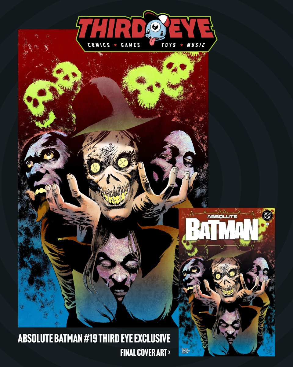 🔥🤯SURPRISE DROP!!!🤯🔥
<a href="/Ssnyder1835/">Scott Snyder</a> ABSOLUTE BATMAN #19 THIRD EYE EXCLUSIVE by <a href="/kelleyjonesart/">Kelley Jones</a>!!!
LTD 550 unsigned / 200 signed by NICK DRAGOTTA!!!
PRE-ORDER for THIRD EYE PICK-UP🛒 or THIRD EYE SHIPS📬 👉 buythirdeyeordie.com/absolutebatman…