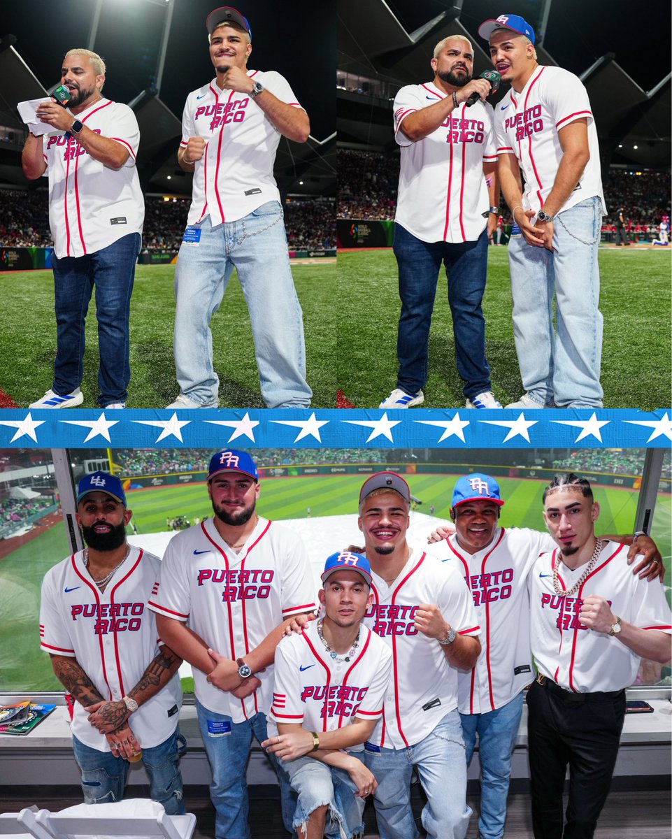 trboxing's tweet image. Unified Campeón @XanderZayas made the Play Ball call for Puerto Rico with some legendary company 🇵🇷

(📸 via @WBCBaseball)