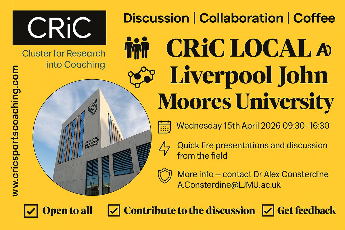 Cluster for Research into Coaching (CRiC) tweet media