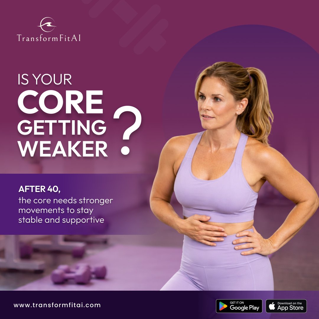 TransformFitAI's tweet image. Core feeling weaker lately?

After 40, stability and #balance need smarter training.

The Commando #Plank strengthens your core, shoulders, and control with every rep.

Train smarter with @TransformFitAI and rebuild your strength today. 💪📲
