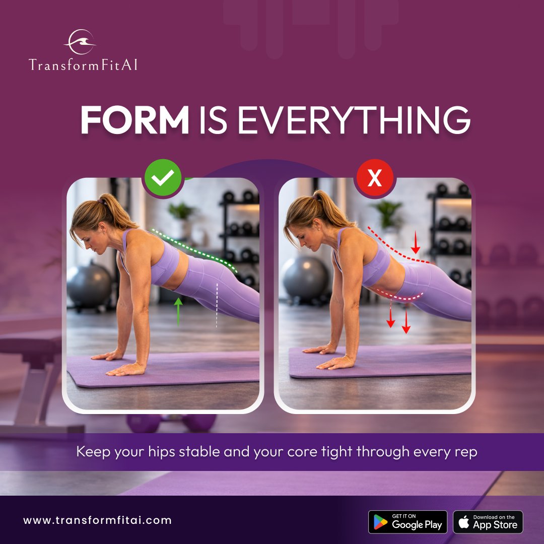 TransformFitAI's tweet image. Core feeling weaker lately?

After 40, stability and #balance need smarter training.

The Commando #Plank strengthens your core, shoulders, and control with every rep.

Train smarter with @TransformFitAI and rebuild your strength today. 💪📲