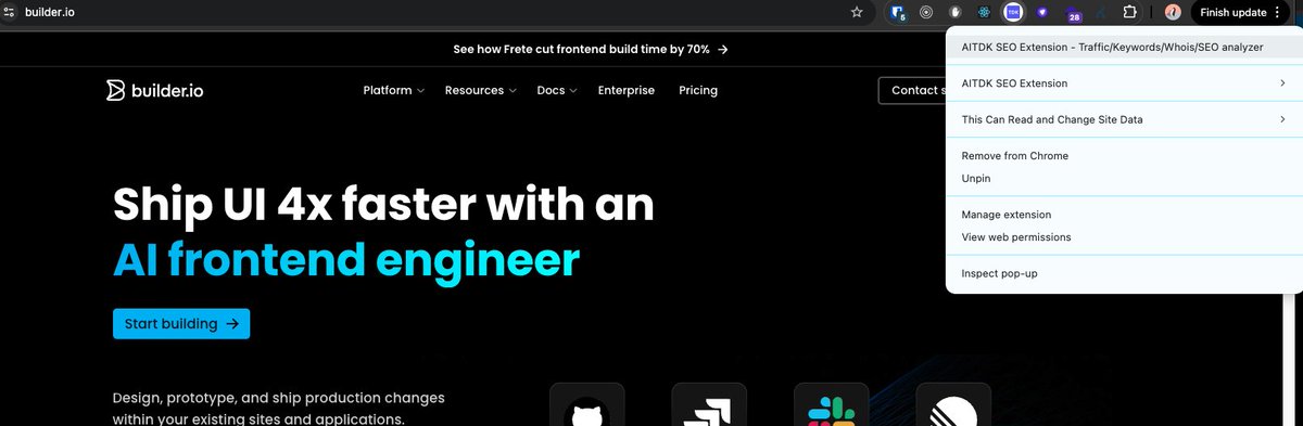 seyfarthlukas's tweet photo. @Steve8708 Everyone in our company relies on a Chrome SEO plugin called AITDK (with 60k+ users), but when we use it, it causes the https://t.co/G3ukELibnG page to break. It might be worth investigating, as other plugins could potentially cause similar issues with your page. https://t.co/6XJAbZKIKX