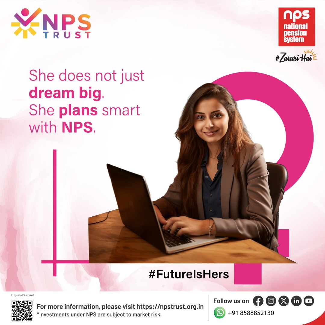 nps_trust's tweet photo. Dreams may start the journey, planning with NPS completes it.
To open an eNPS account online, visit: https://t.co/WNaIwBmazb
#FutureIsHers #WomensDay #npstrust #nps #npsvatsalya #securetomorrow #investtoday #pensionforlife https://t.co/qf68t9kGcL