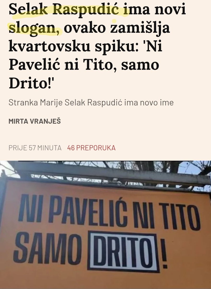 Meni se čini da ovaj slogan MSR nije najuspješniji. Ovo bi se imalo čitat ne "drito" nego "vrlo desno".
