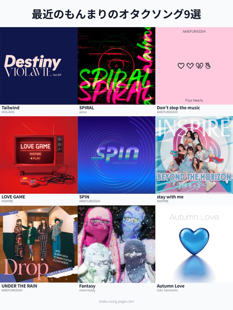 最近のもんまりのオタクソング9選 #俺のオタクソング9選
otaku-song.pages.dev/share/7ijxhle2