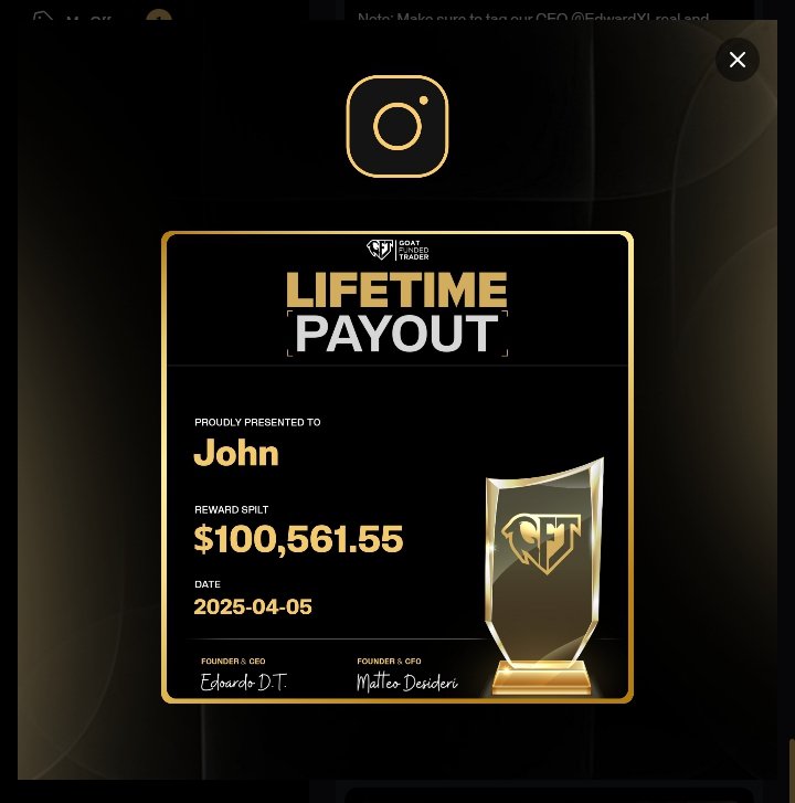 buildingweb3job's tweet photo. Life Time Payout @GoatFunded @EdwardXLreal https://t.co/bZlLxiDOBv