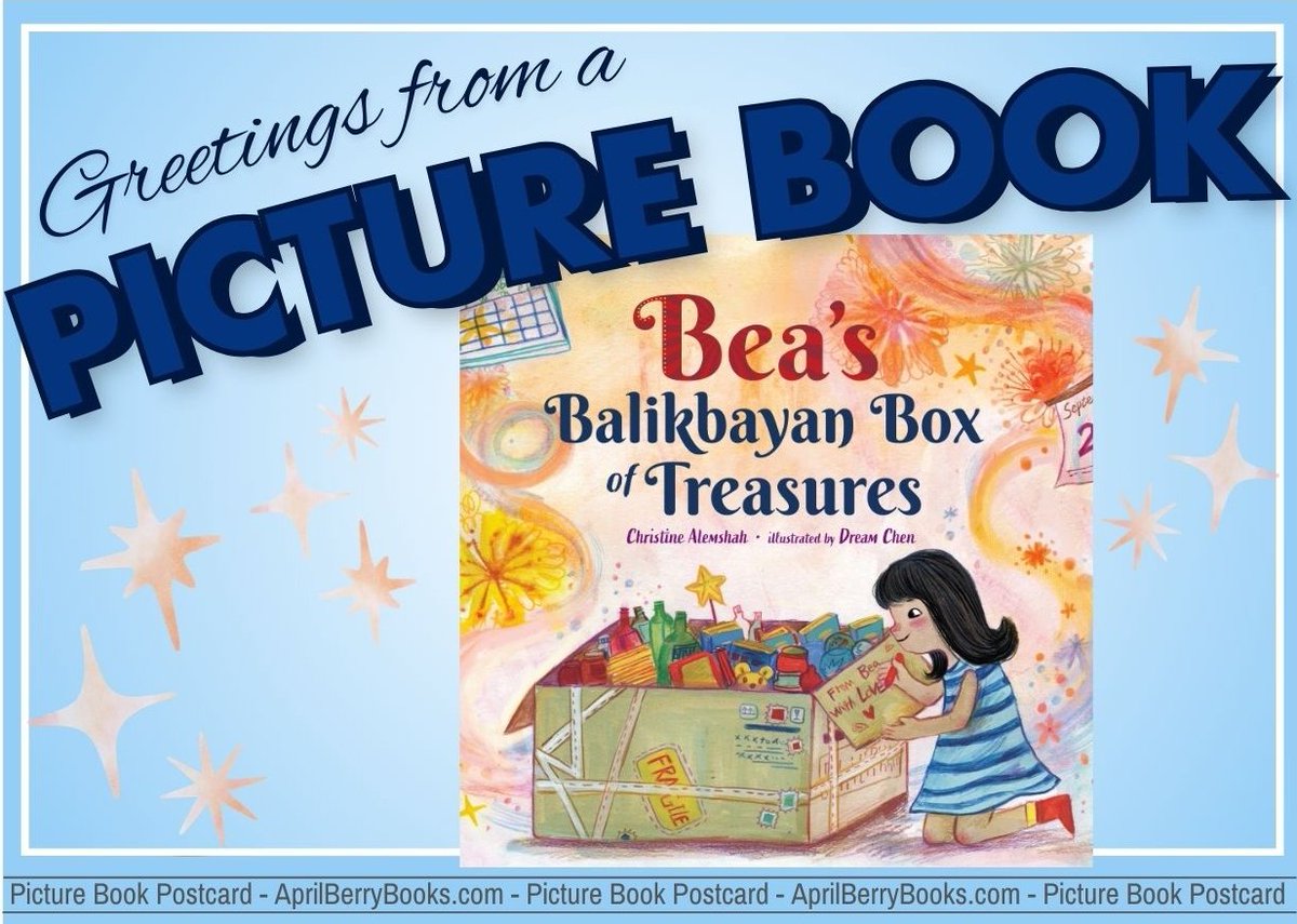 AprilBerryBooks's tweet photo. 👀Looky, looky! A new #PictureBookPostcard! 💌❤️✨

Bea's Balikbayan Box of Treasures
Written by @C_Alemshah
Illustrated by Dream Chen
Published by @FreeSpiritBooks 

Read Bea's postcard here: https://t.co/T3VPdOgBsf 
#kidlit #writingcommunity https://t.co/vEi32SymFW