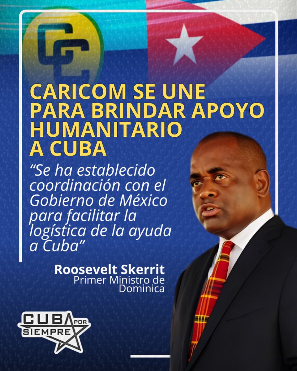 🇨🇺Comunidad del Caribe (CARICOM) anunció la puesta en marcha de un esfuerzo regional unificado para enviar ayuda humanitaria a #Cuba para paliar el grave impacto de las recientes medidas de asfixia económica decretadas por el gobierno de EEUU. #CubaVencerá