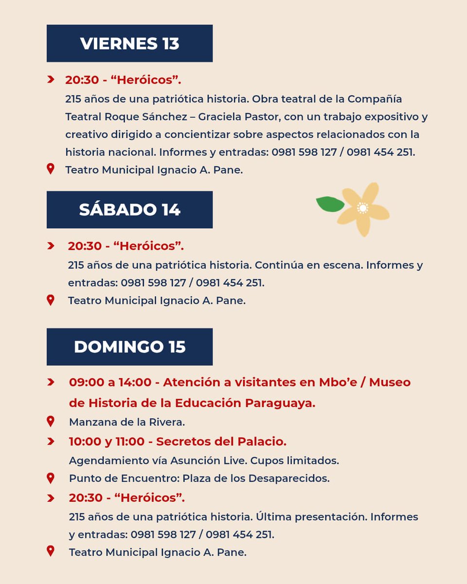 CulturaAsu's tweet photo. ¡Atención! Tu hoja de ruta para una semana inolvidable en Asunción ya está aquí. 🏙️Esta semana en #AsuCulturaYTurismo tenemos cine, conciertos, teatro y circuitos turísticos.

¡Hay un lugar reservado para vos! 🤳 
 ¡Viví tu ciudad al máximo! 🎭🖼️ https://t.co/eieDN1PrNd