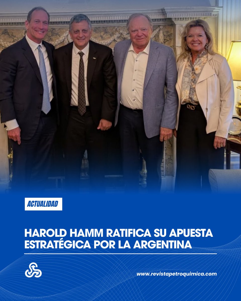 RevPetroquimica's tweet photo. 🌎 Harold Hamm ratifica su apuesta estratégica por Argentina
🔗 https://t.co/osZtK0W2W1
#VacaMuerta #YPF #HaroldHamm #HoracioMarín #ContinentalResources #Petróleo #Shale #Inversiones #Energía #Argentina https://t.co/GNjwC0Uul2