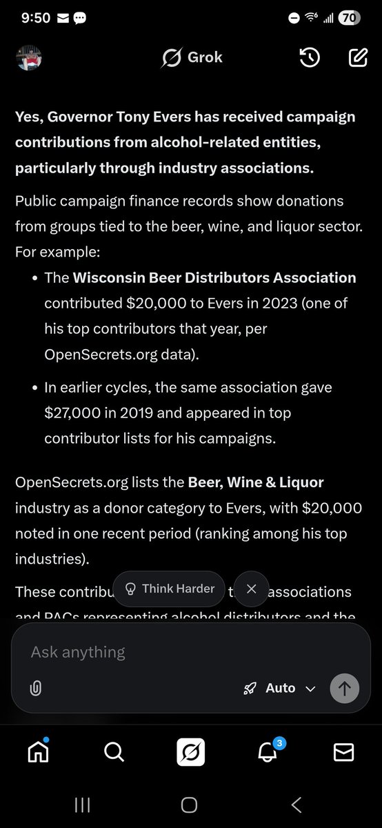 raabe1231981's tweet photo. @GovEvers Maybe dont take money from alcohol companies?? https://t.co/q34Q8MpXEt