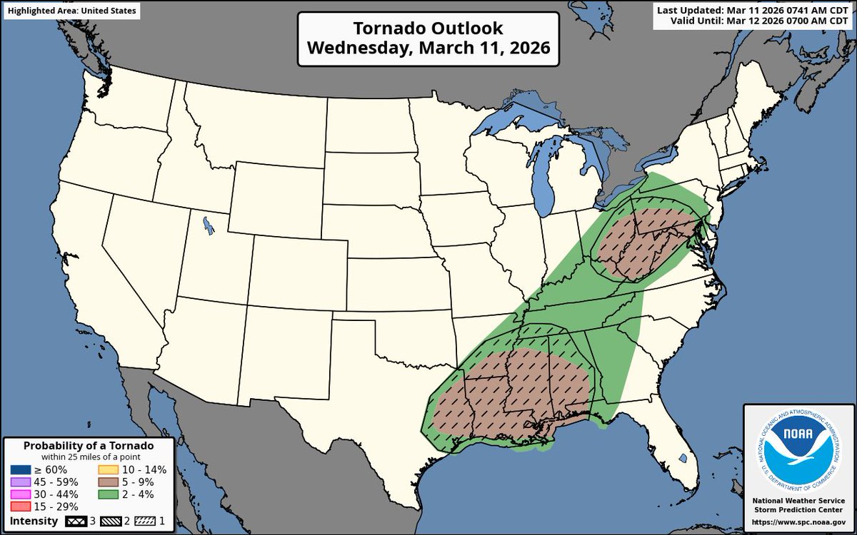 The risks for tornadoes and severe weather shifts eastward today into ...