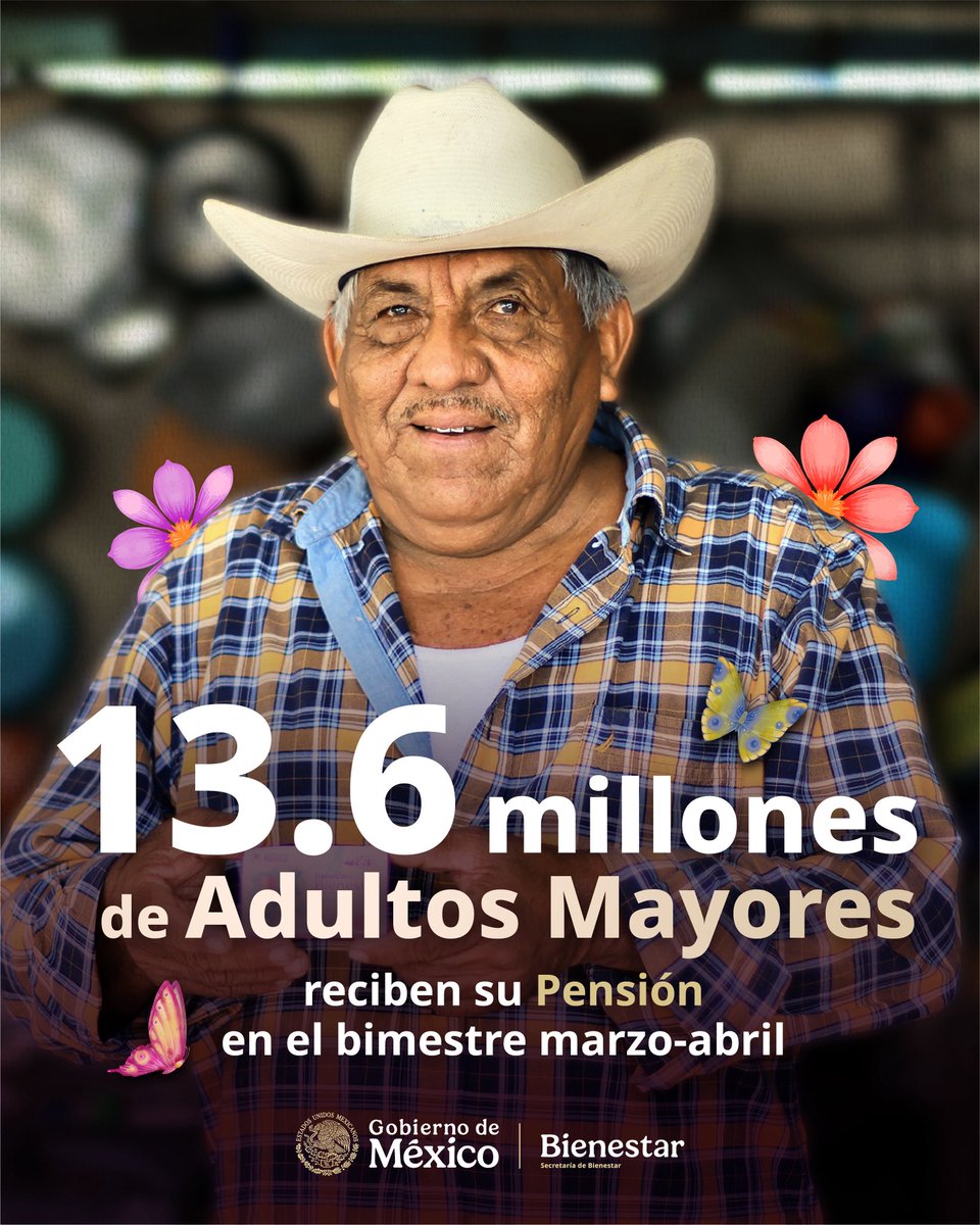 ❤️ El trabajo de toda una vida hoy es reconocido. La #PensiónAdultoMayor es un derecho constitucional que da tranquilidad y bienestar.

<a href="/Claudiashein/">Claudia Sheinbaum Pardo</a>
#HumanismoMexicano
#PrimeroLosPobres