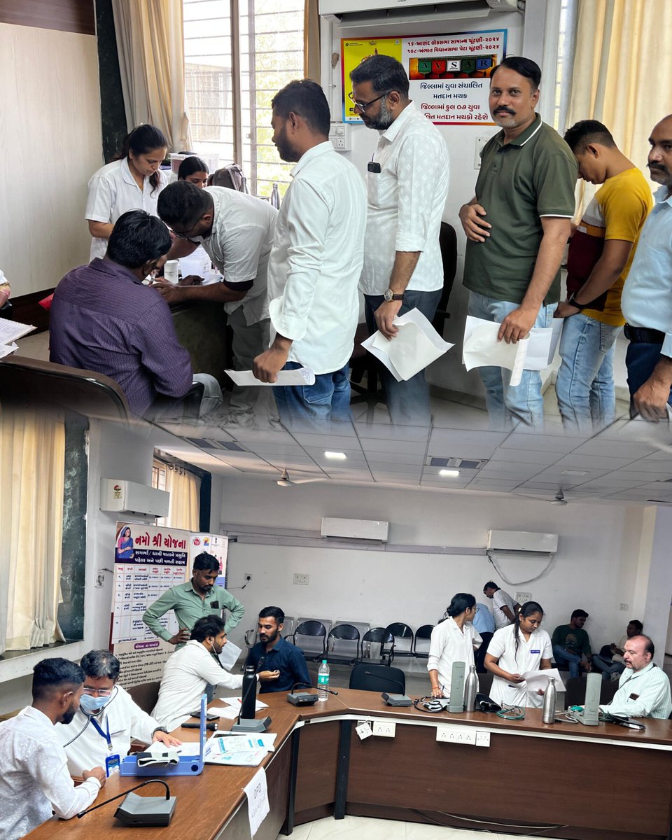 InfoAnandGoG's tweet image. જનરલ હોસ્પિટલ આણંદ અને આરોગ્ય વિભાગ દ્વારા કલેક્ટર કચેરી ખાતે યોજાયો ‘આરોગ્ય તપાસ કેમ્પ’

વિવિધ કચેરીઓના અધિકારીઓ અને કર્મચારીઓએ આરોગ્યની કરાવી તપાસણી
#HealthyAnand
#EmployeeWellness
#HealthCheckupCamp
#Karmayogi
#GujaratHealth
@CMOGuj @InfoGujarat  @HealthDeptGuj @CollectorAnd