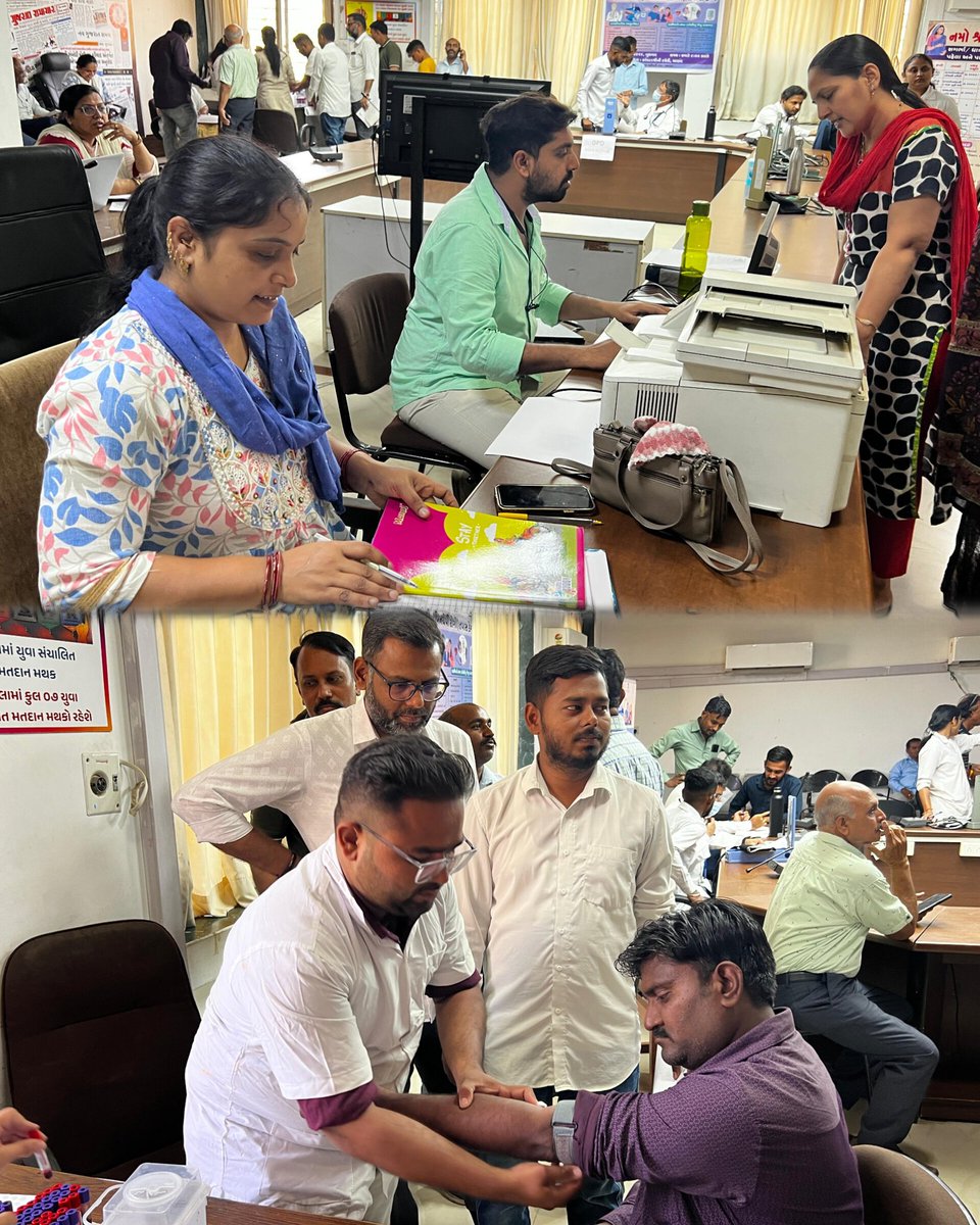 InfoAnandGoG's tweet image. જનરલ હોસ્પિટલ આણંદ અને આરોગ્ય વિભાગ દ્વારા કલેક્ટર કચેરી ખાતે યોજાયો ‘આરોગ્ય તપાસ કેમ્પ’

વિવિધ કચેરીઓના અધિકારીઓ અને કર્મચારીઓએ આરોગ્યની કરાવી તપાસણી
#HealthyAnand
#EmployeeWellness
#HealthCheckupCamp
#Karmayogi
#GujaratHealth
@CMOGuj @InfoGujarat  @HealthDeptGuj @CollectorAnd