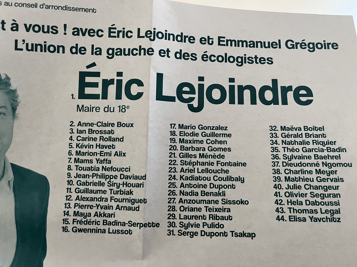 Quand je vois cette liste, j’ai l’impression d’être dans un jour sans fin… Pitié pour le 18 ème, pour l’avenir, pour nos enfants. Avançons ! #Municipales2026 #Paris18