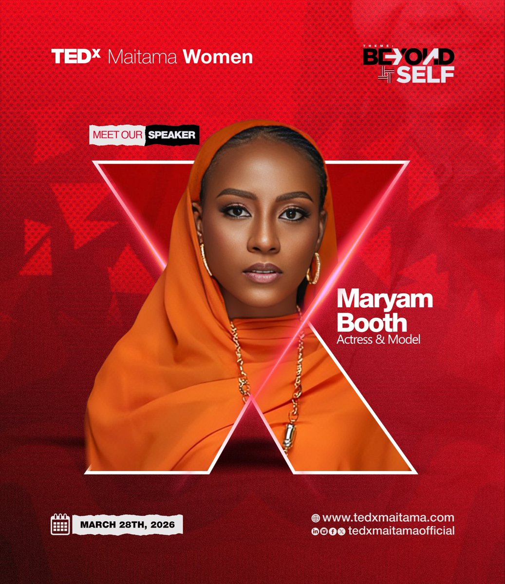 TEDxMaitamang's tweet photo. Meet Maryam Booth.

An actress, model, and entrepreneur, Maryam is one of the prominent faces of Kannywood and part of a new generation of Northern Nigerian creatives shaping the industry. She began acting at a young age and gained wider recognition for her role in the… https://t.co/UQu19AUGTp