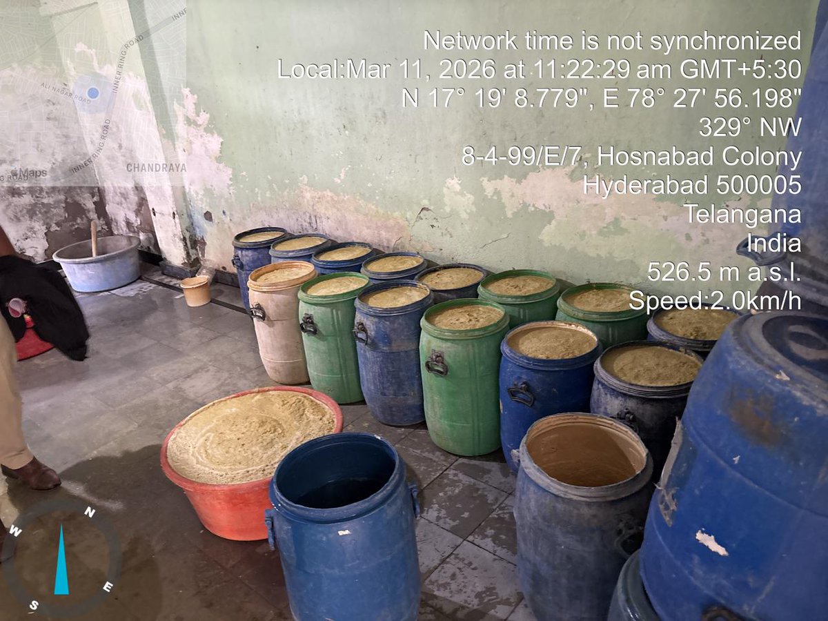 NewsMeter_In's tweet image. #Hyderabad:

Adulterated #Gingerpaste Racket busted in #Mailardevpally

Two persons were apprehended for manufacturing and selling adulterated ginger paste using harmful #chemicals in #SubhanColony, #AliNagar.

Cases: Cr. No. 227 &amp;amp; 228/2026 (U/s 318(4), 274 BNS).

Accused: Owners