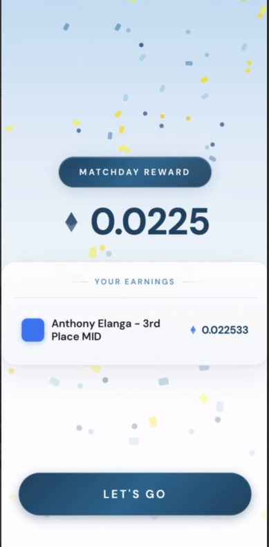 kaito19_8's tweet photo. 1.69 ETH MATCHDAY REWARD on TopStrike Anthony Elanga 3rd MID place → straight to the wallet.
Real-time fantasy football trading just printed. 
Who’s next?  @TopStrikeIO 
Link join 🔽
#TopStrike  #MegaETH https://t.co/EwnRPTyIhC