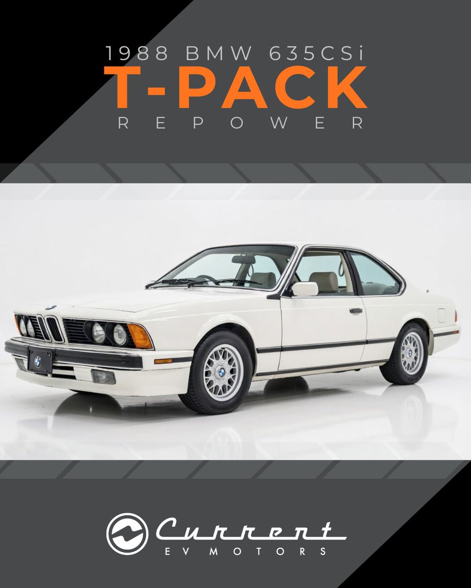 cevmotors's tweet photo. ✨ Introducing our first Classic GT Coupe: a 1988 #BMW #635CSi from #ATX! 🌵

This “#Bimmer” is getting the full #CEV treatment — #Fellten T-Pack, direct-drive motor, and full accessory upgrades.

⚡ Our patented system will be offered as a future install kit. Stay tuned! 😎 https://t.co/Pg6mpQn805