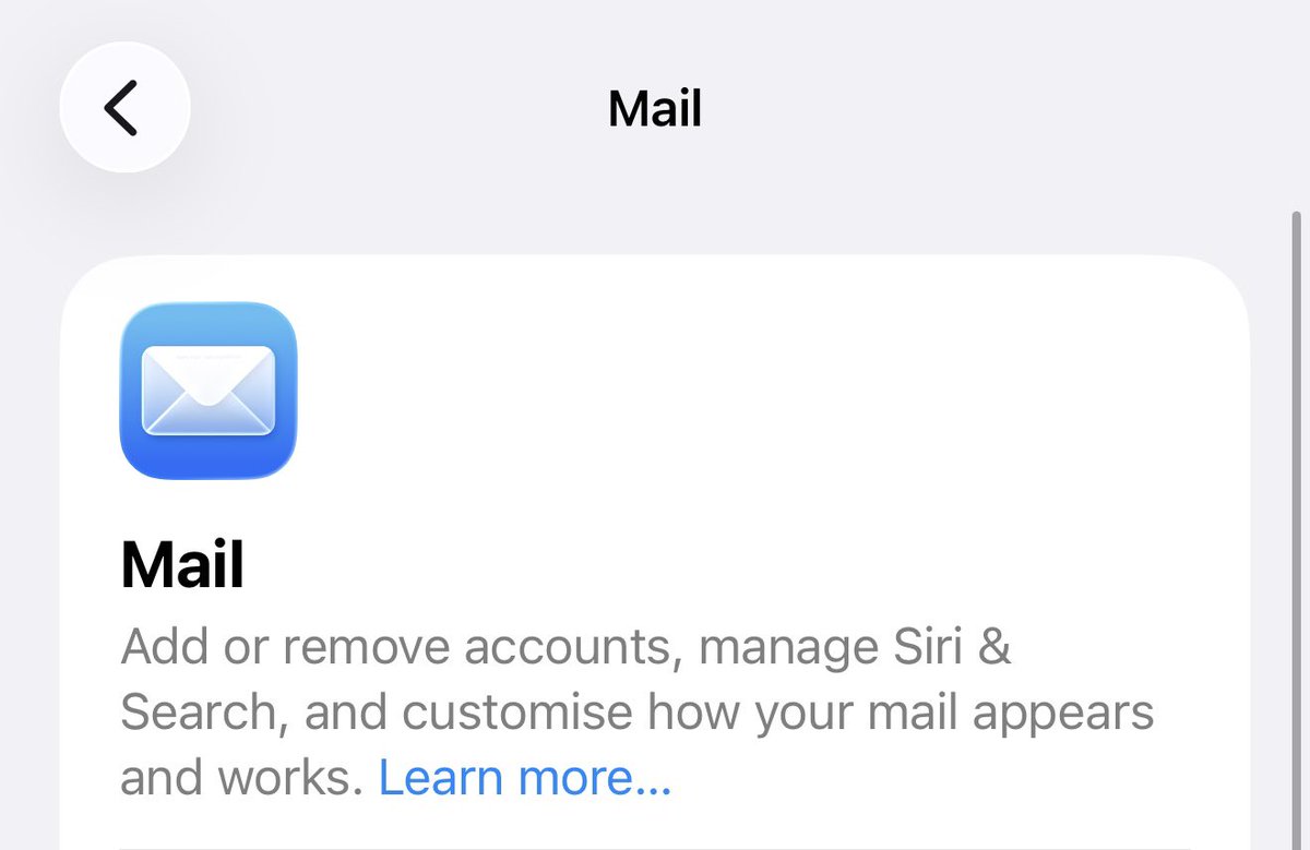 Two different icons of native Mail app in different menus (Mail ...