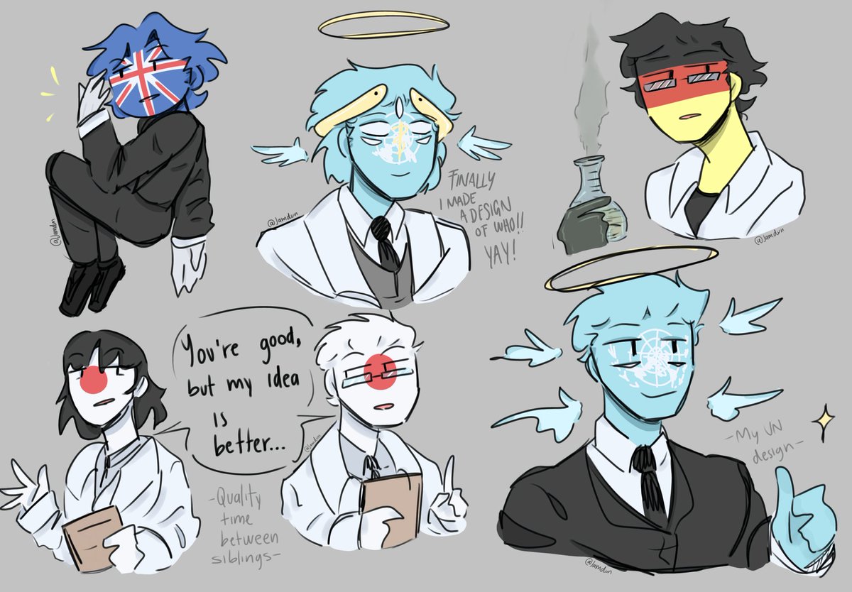 Random doodles, just to show some designs I have from other countries
#countryhumans
