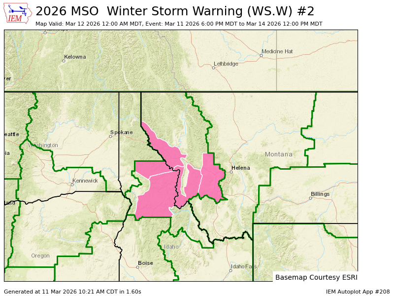 MSO extends time and expands area to include Winter Storm Warning valid ...